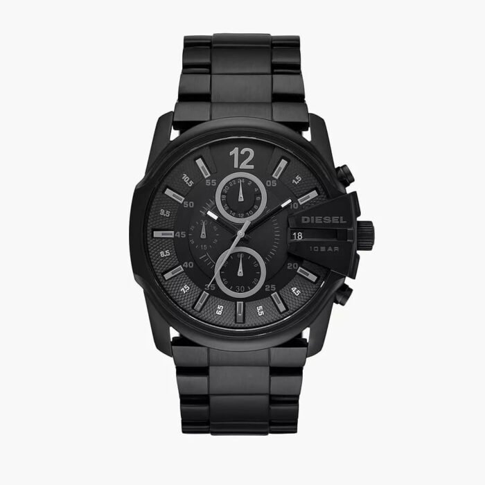 Master Chief Three-Hand Black Stainless Steel Watch