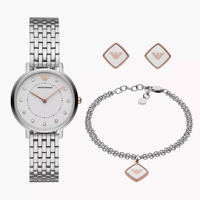 Emporio Armani Women's Two-Hand Stainless Steel Watch Gift Set